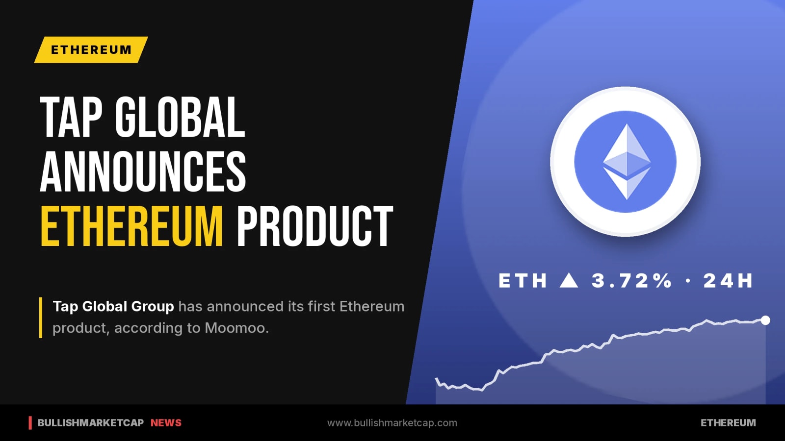 Tap Global Group Announces First Ethereum Product