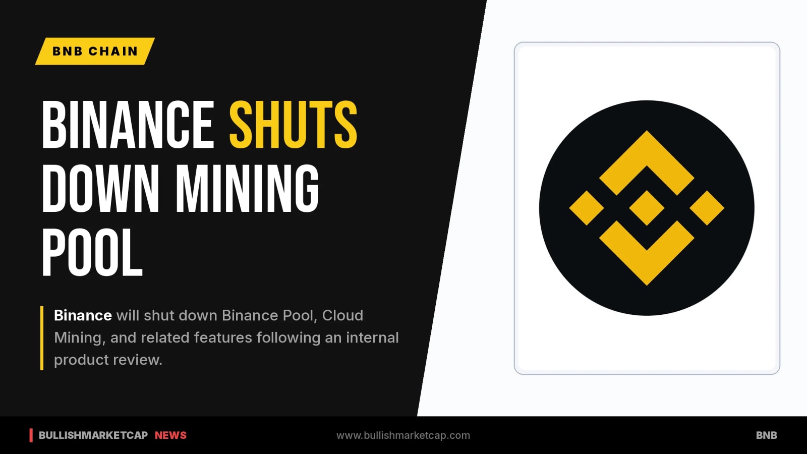 Binance to Shut Down Mining Pool and Cloud Mining on Nov. 10