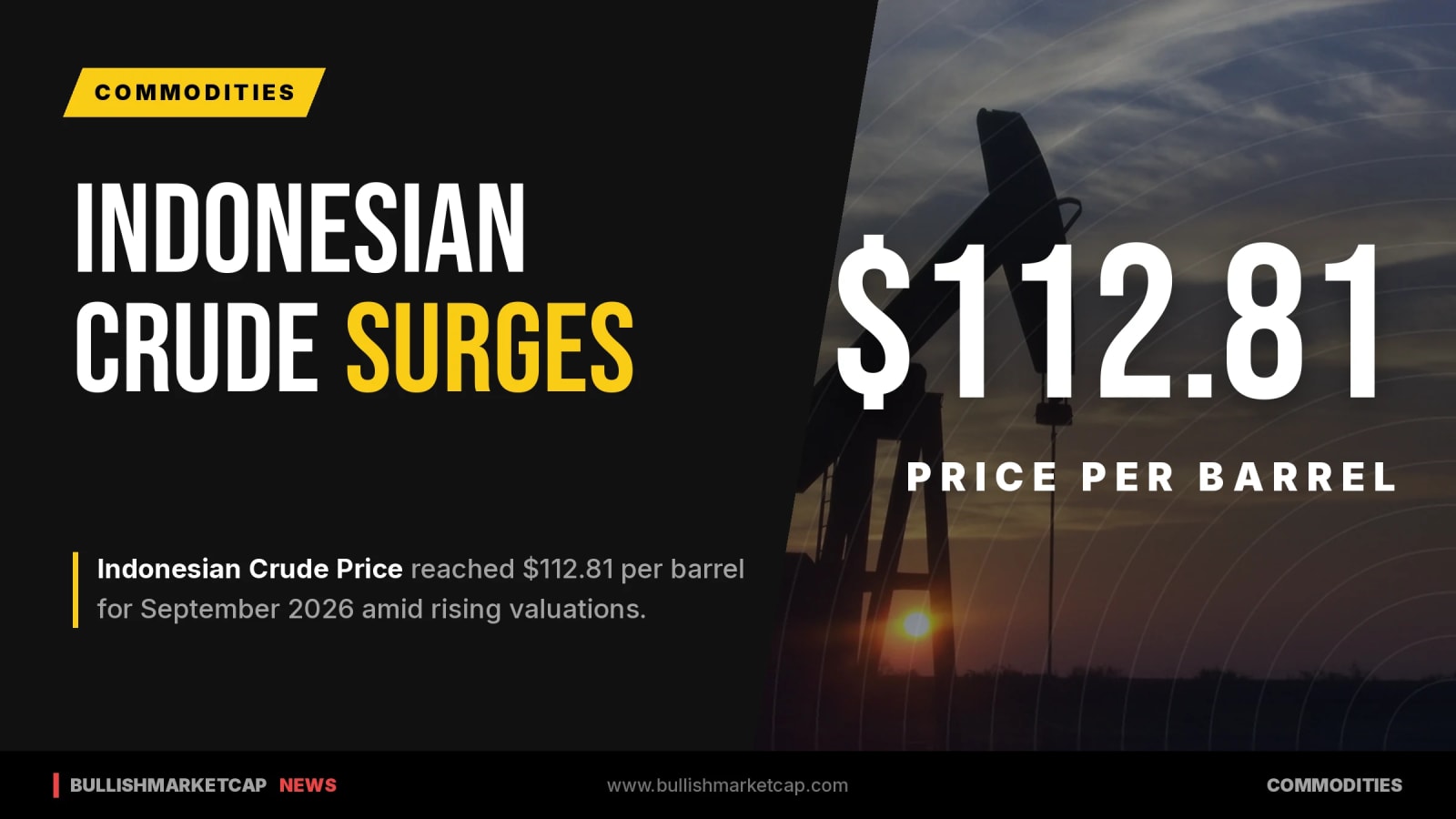 Indonesian Crude Oil Price Climbs to $112.81 a Barrel