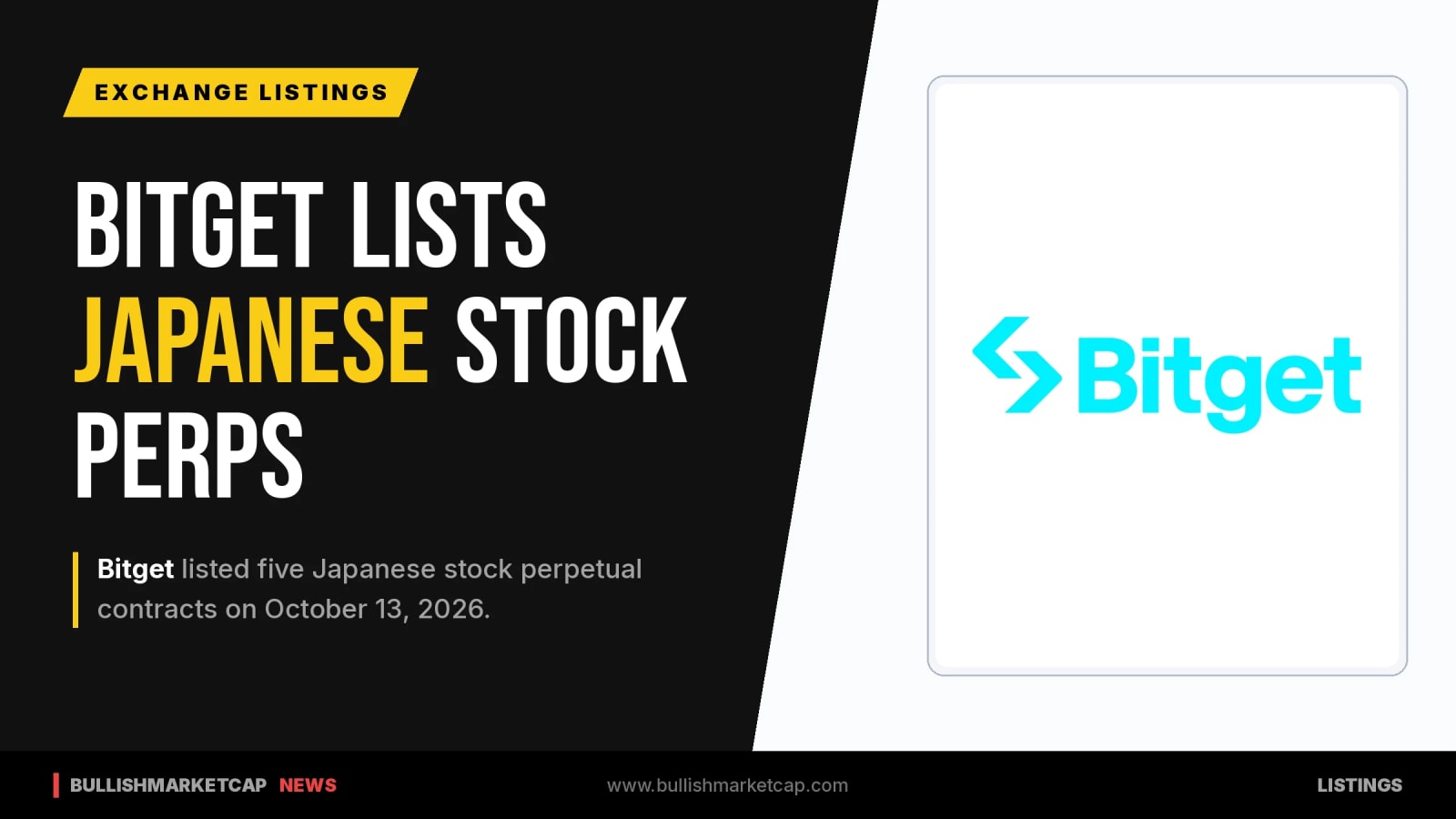 Bitget Adds Five Japanese Stock Perpetual Contracts