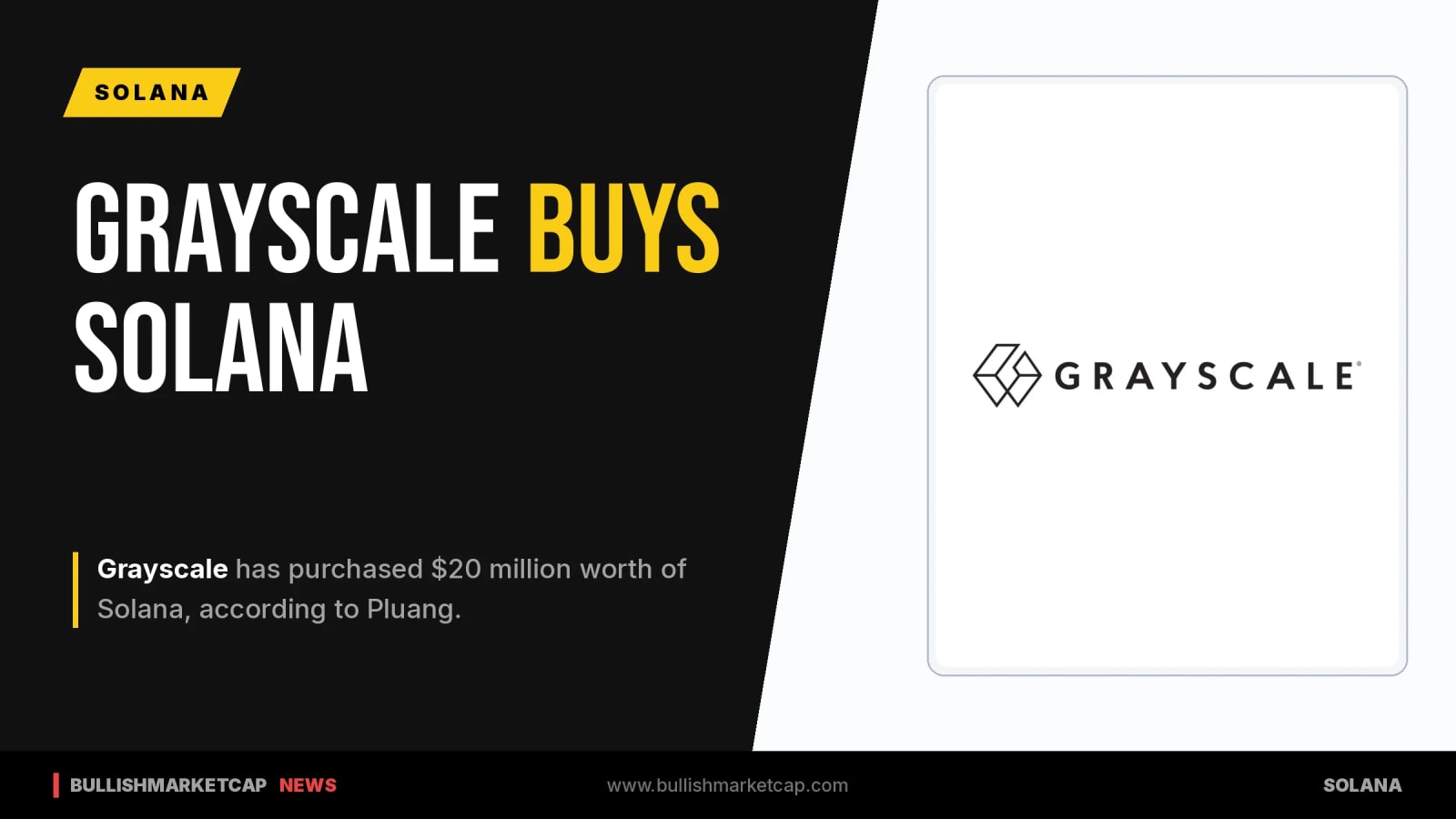 Grayscale Purchases $20M in Solana