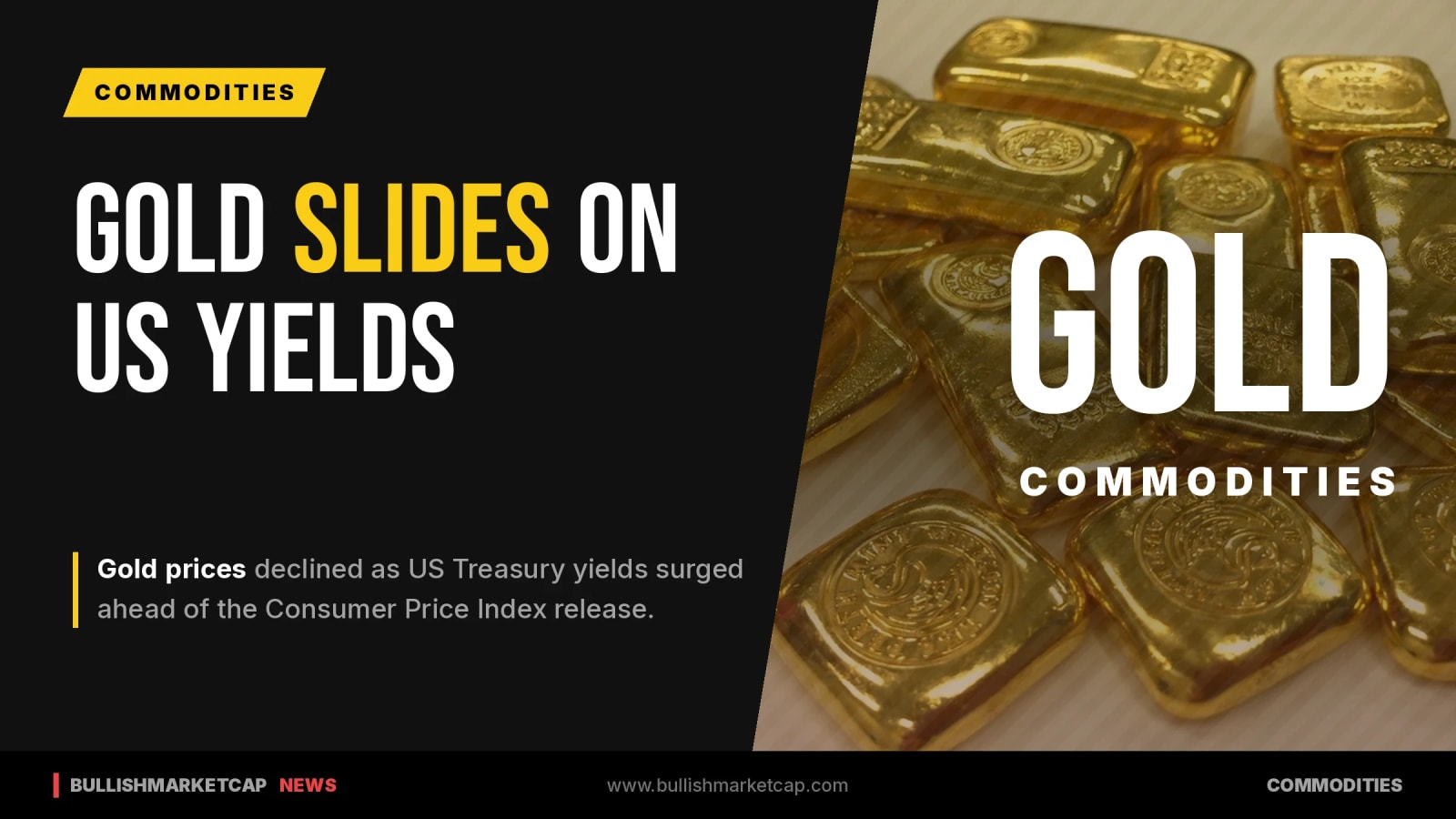 Gold Slides on US Yields Surge Ahead of CPI