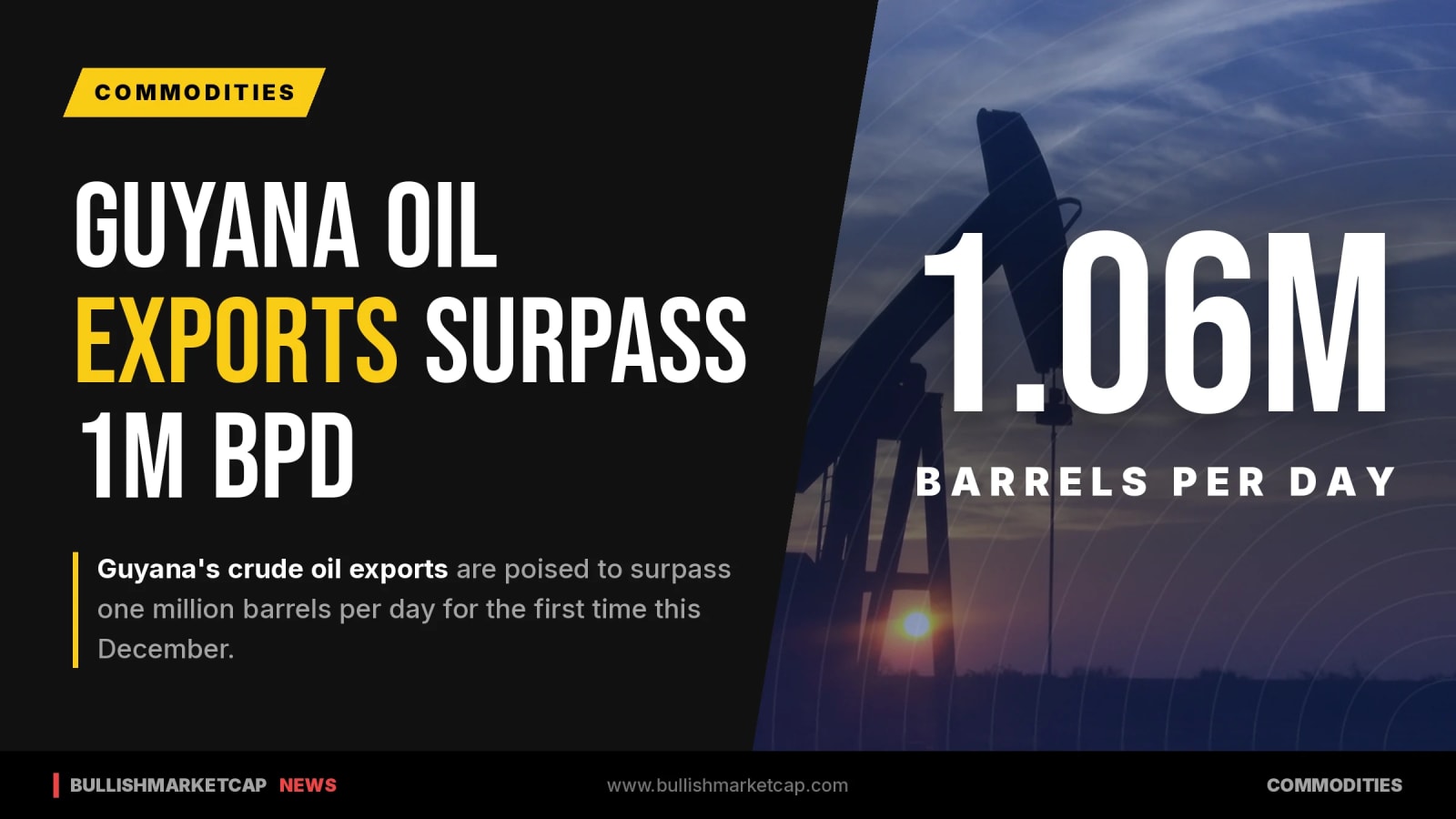 Guyana Oil Exports to Top One Million Barrels Per Day