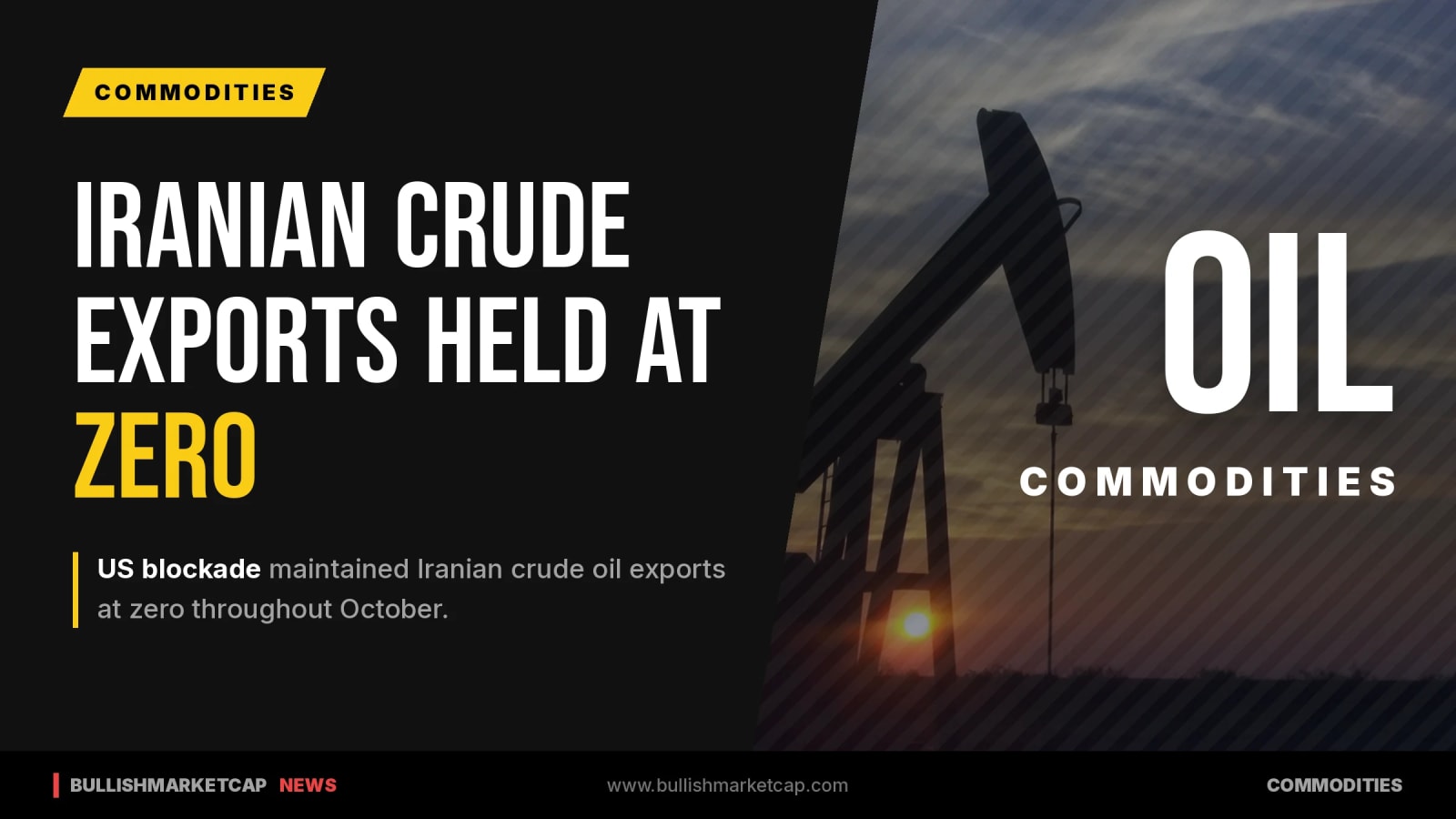 US Blockade Keeps Iranian Crude Exports at Zero in October