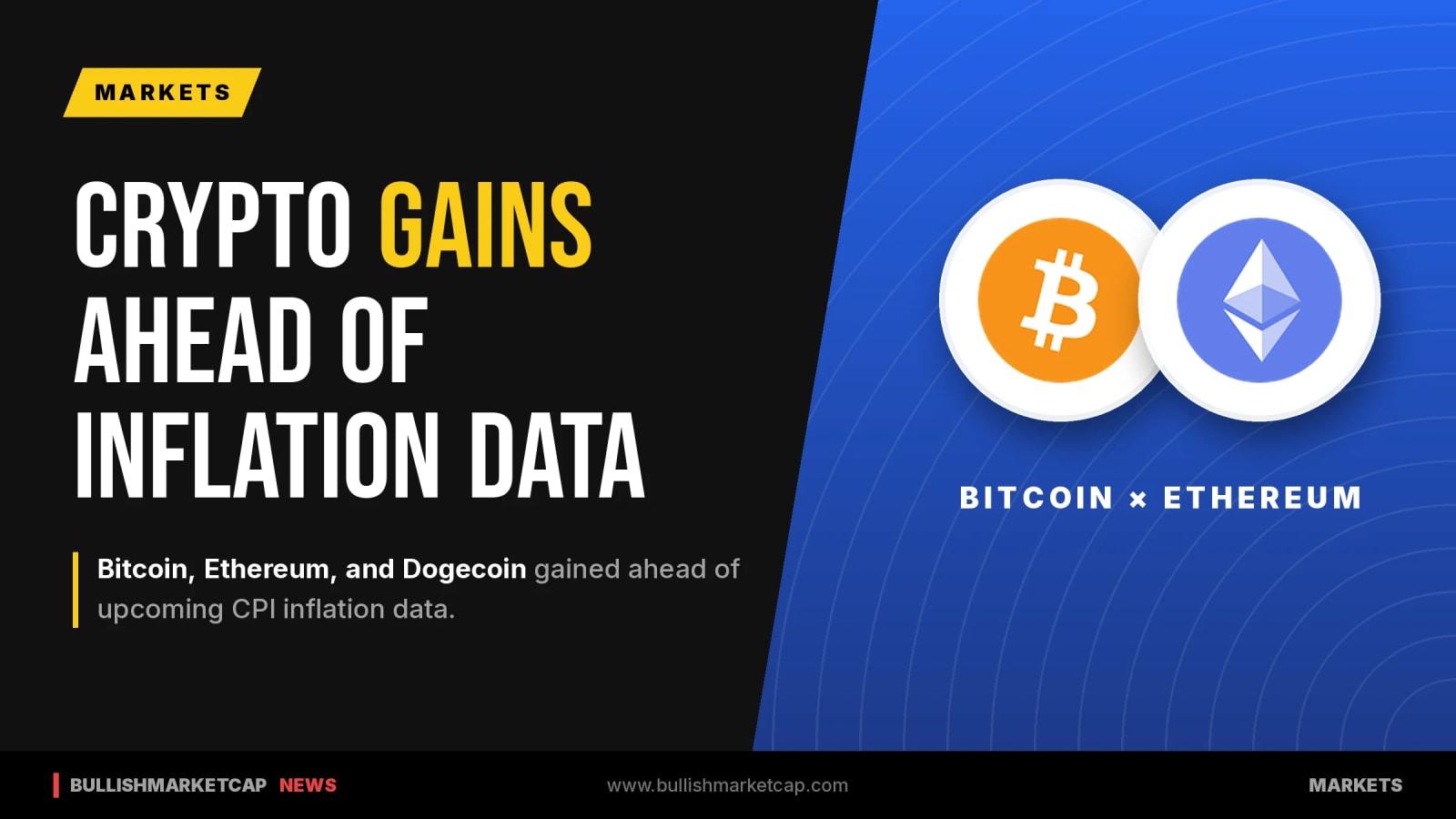 Bitcoin and Ethereum Gain Ahead of CPI Inflation Data