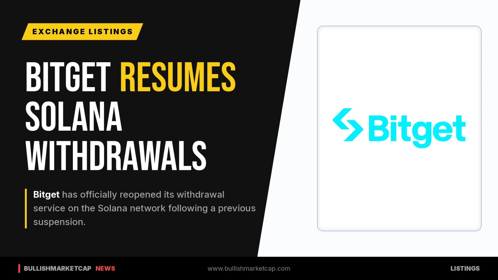 Bitget Resumes Withdrawals On Solana Network
