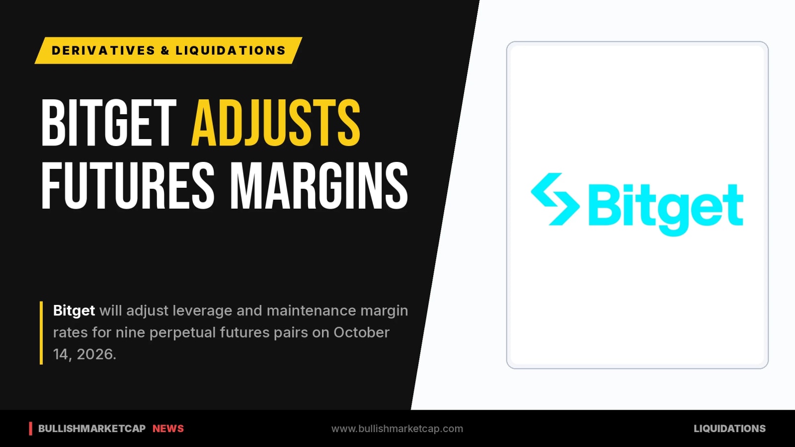 Bitget Adjusts Leverage and Margin Rates for Nine Futures Pairs