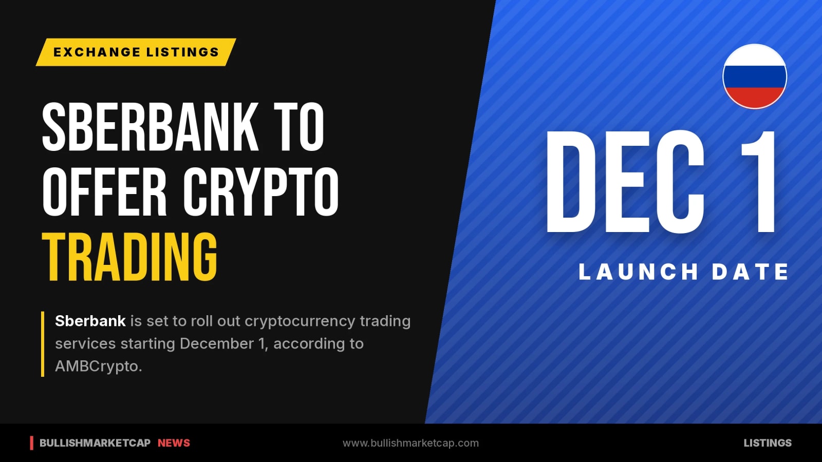 Sberbank to Launch Crypto Trading From December 1