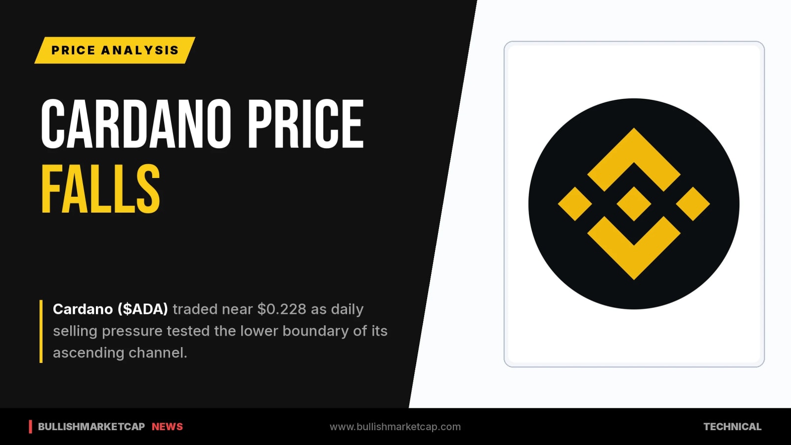Cardano Price Slips Below $0.23 Amid Rising Channel Test