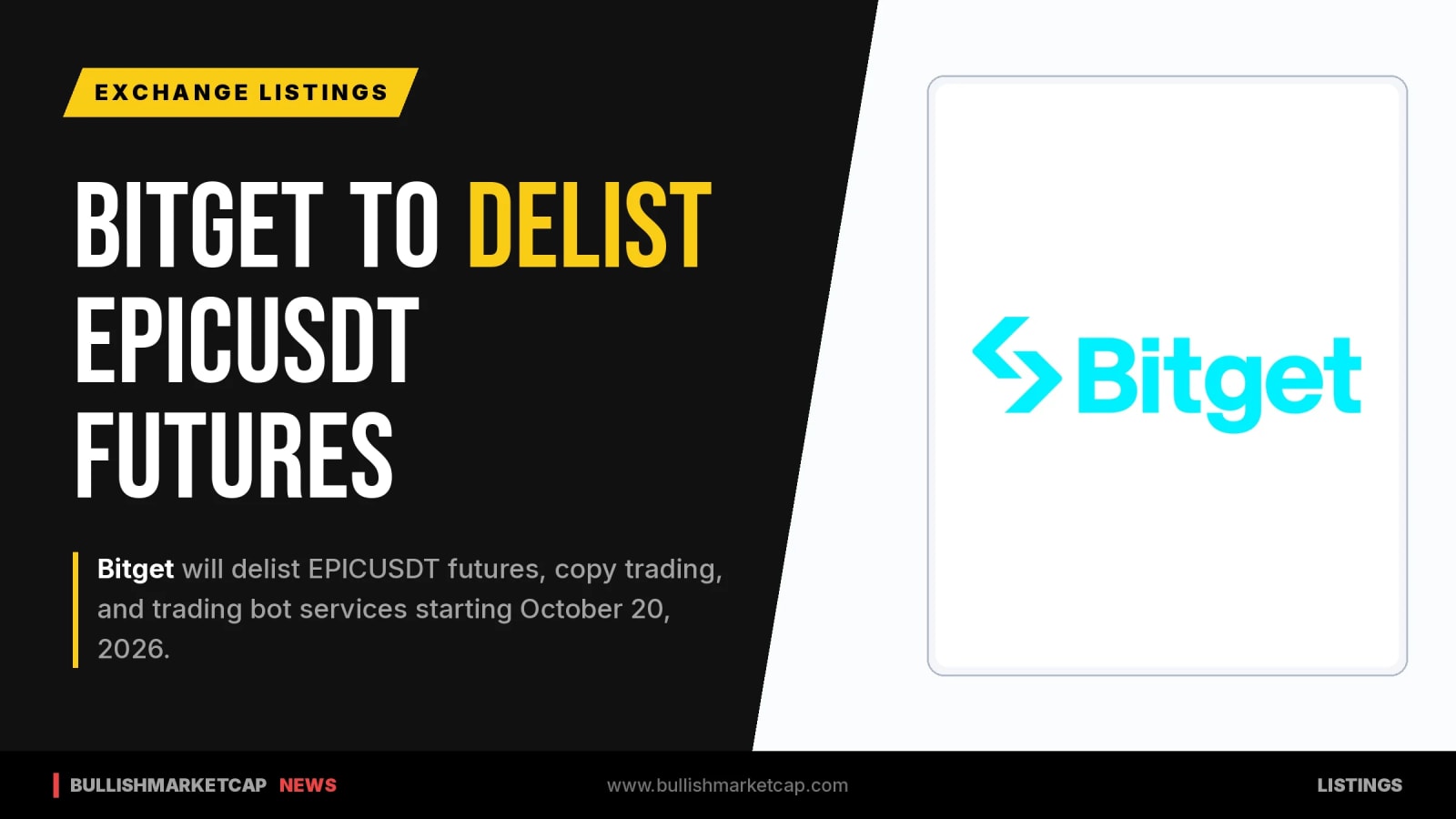 Bitget Announces EPICUSDT Futures and Services Delisting