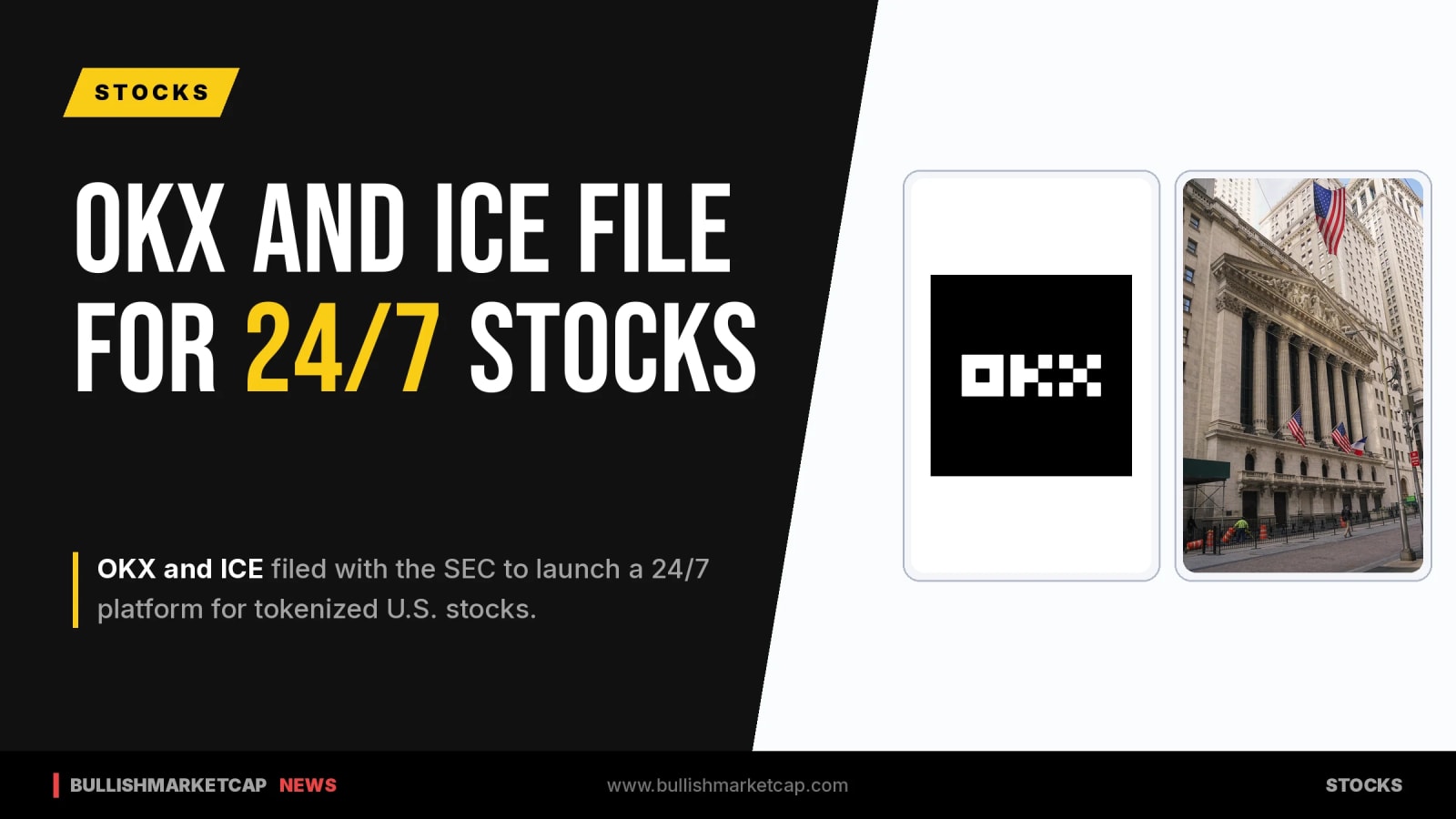 OKX and NYSE Parent ICE File for 24/7 Tokenized Stocks