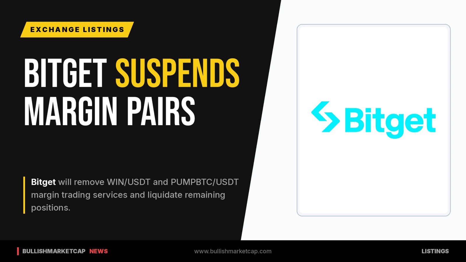 Bitget Suspends WIN and PUMPBTC Margin Trading