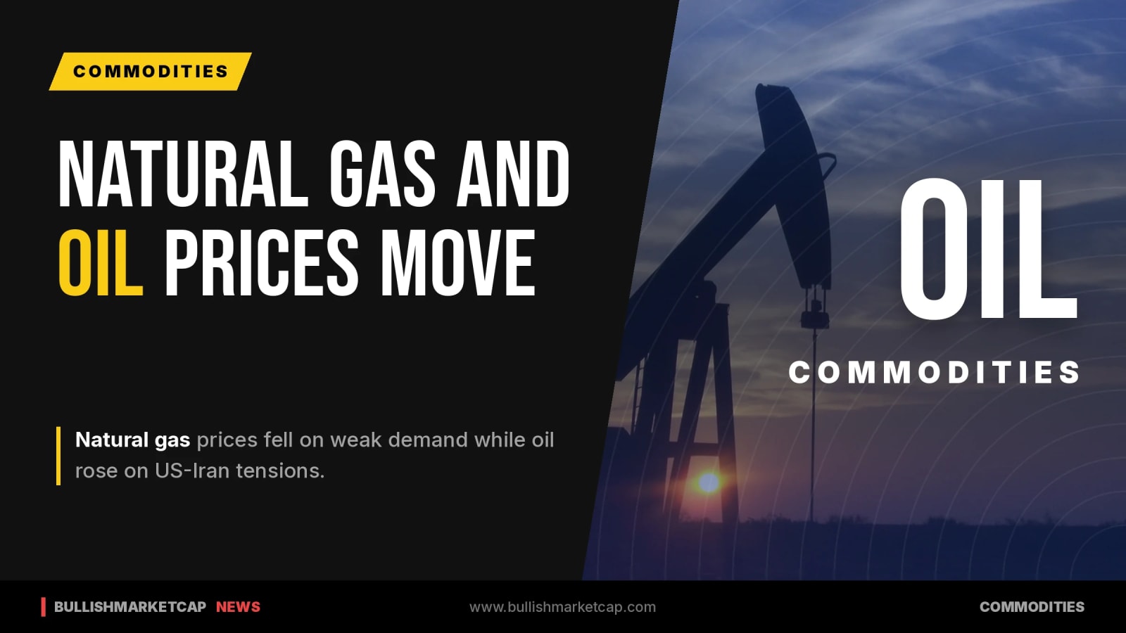 Natural Gas Falls as Oil Rises on US-Iran Tensions