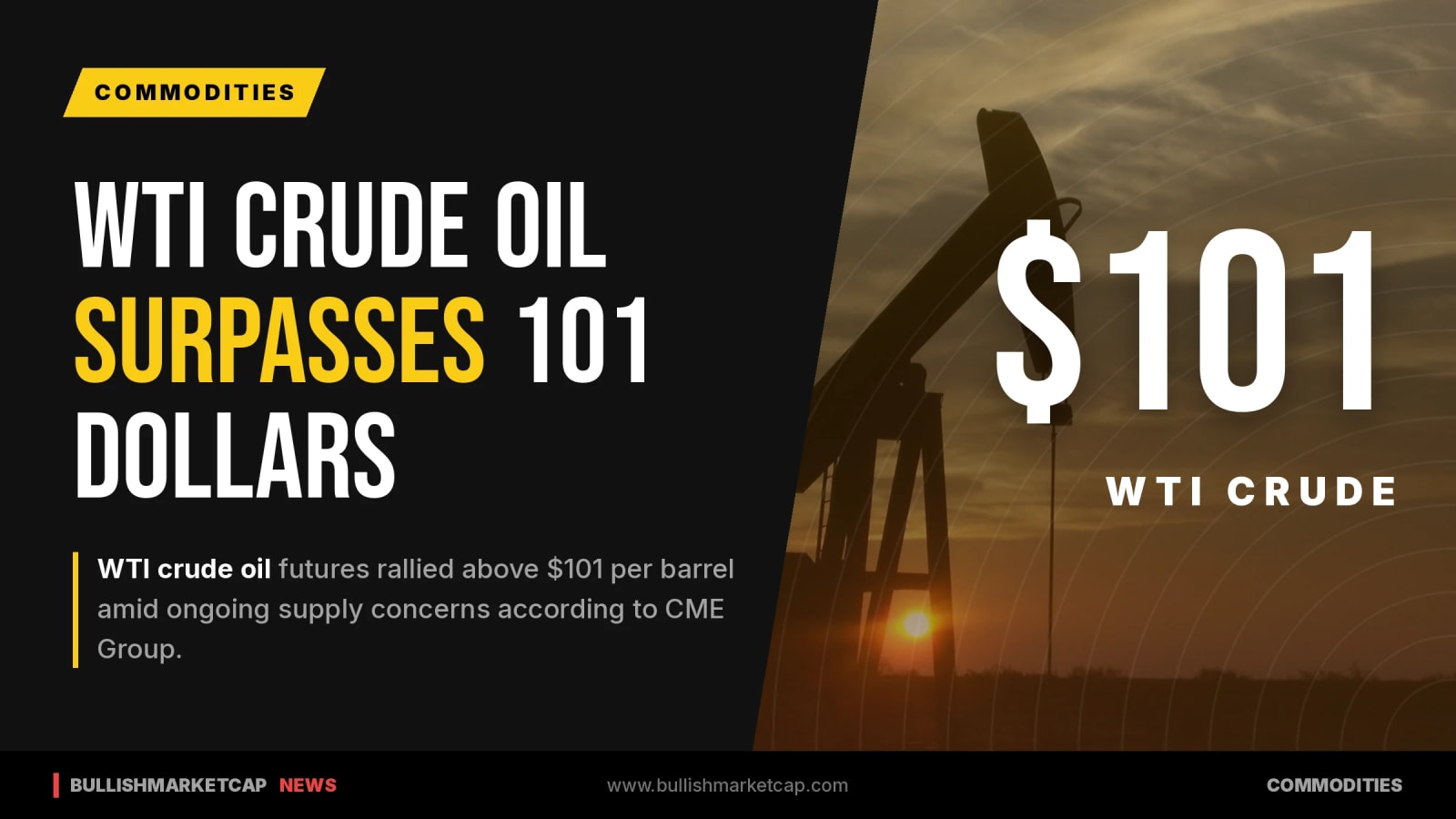 WTI Crude Oil Futures Rally Above $101 Amid Supply Concerns