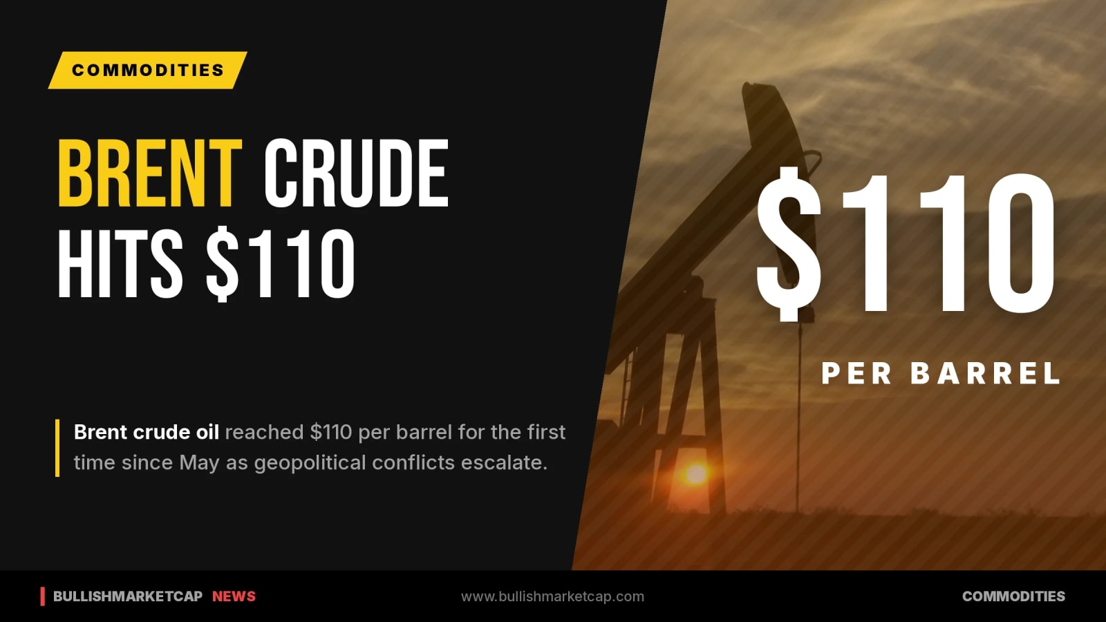 Brent Crude Oil Hits $110 for First Time Since May