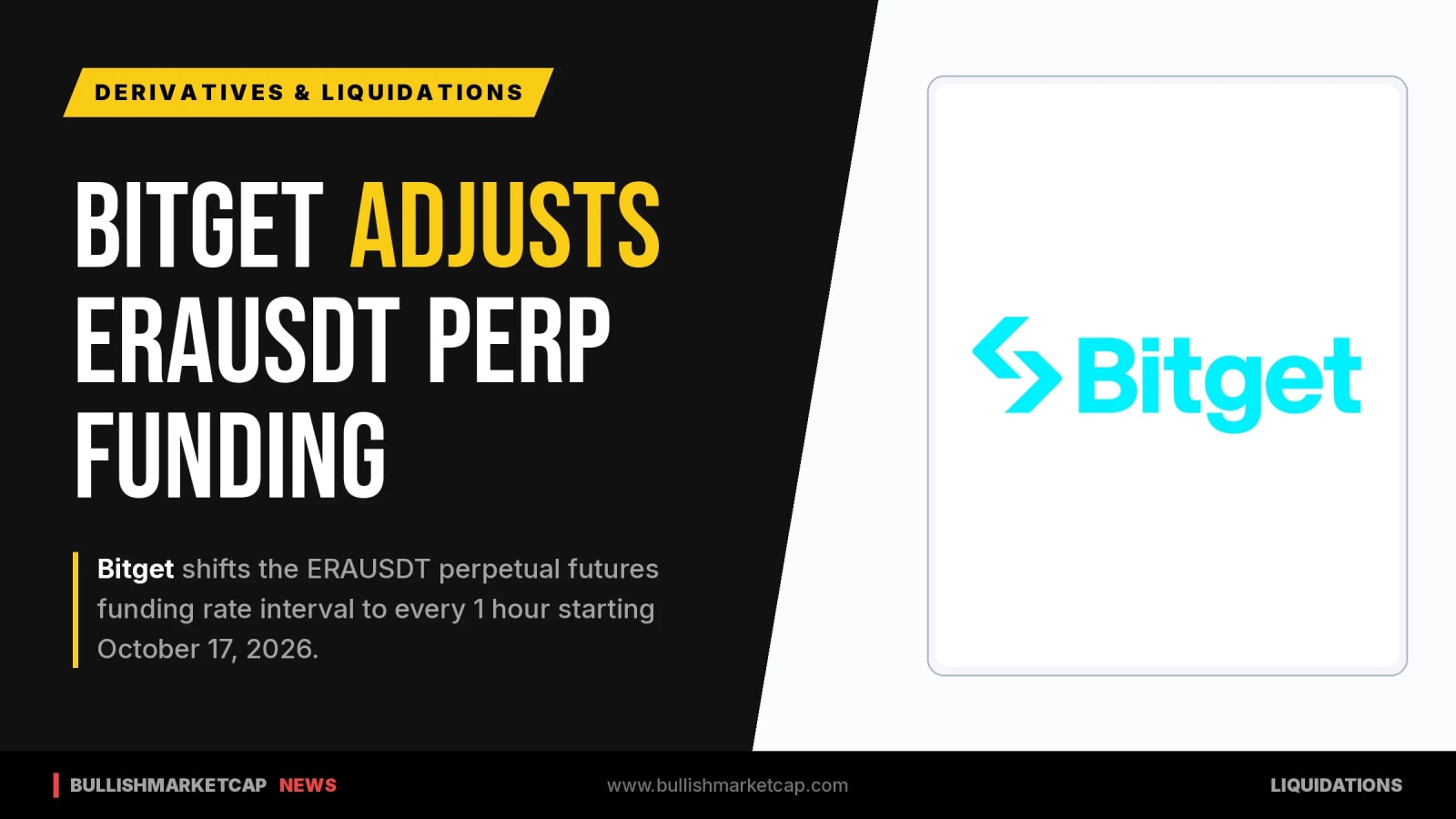 Bitget Adjusts ERAUSDT Perpetual Funding Rate Interval