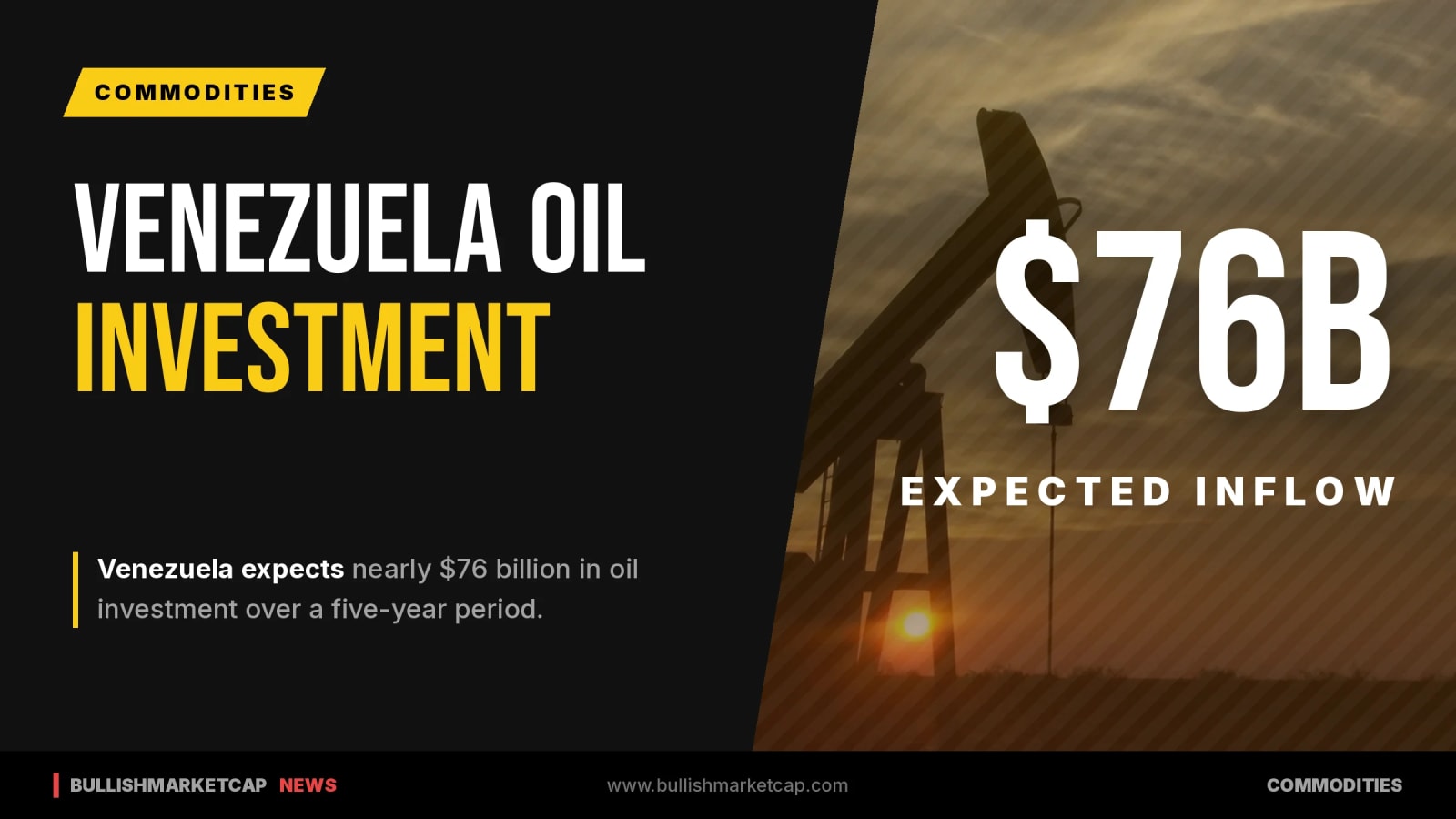 Venezuela Expects $76 Billion in Oil Investment Over Five Years
