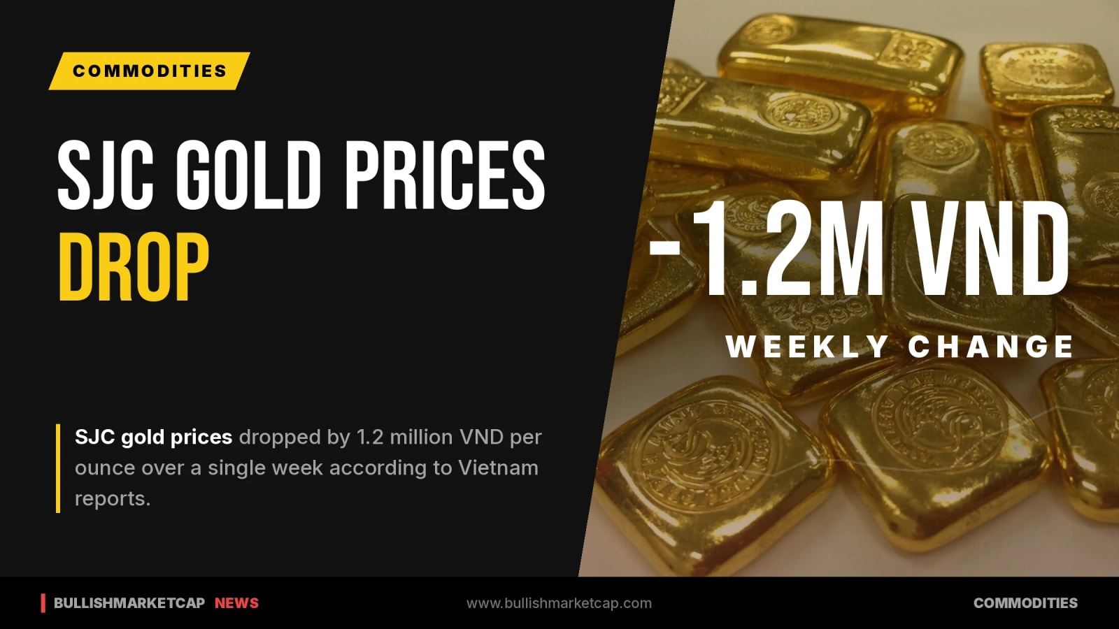 SJC Gold Prices Drop 1.2 Million VND In One Week