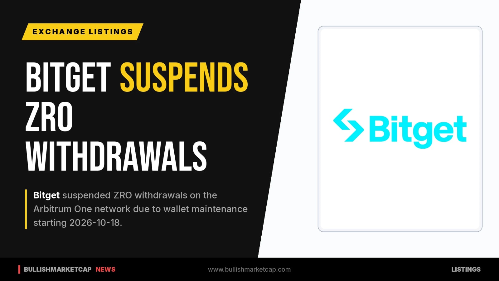 Bitget Suspends ZRO Withdrawals on Arbitrum Network