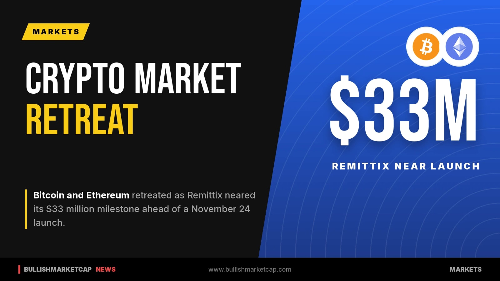 Bitcoin and Ether Retreat as Remittix Nears Launch
