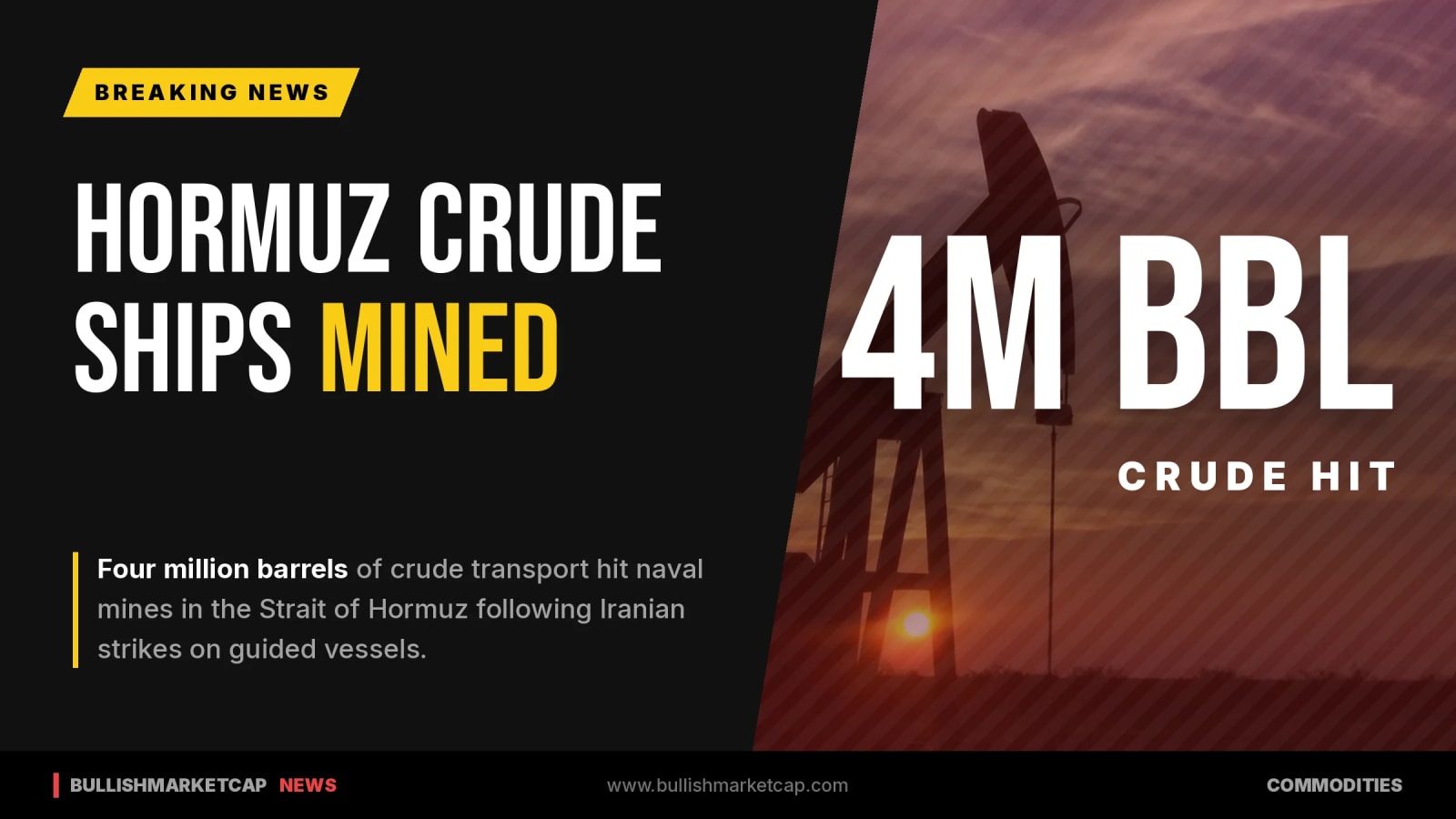 Iran Strikes Vessels in Hormuz, Hitting 4M Barrel Tankers