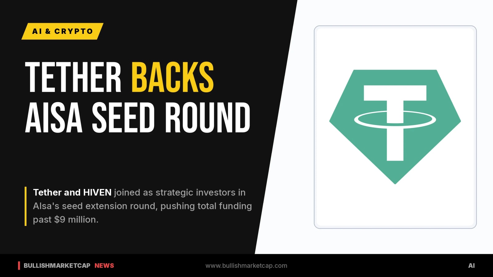Tether Backs AIsa in Seed Extension Round