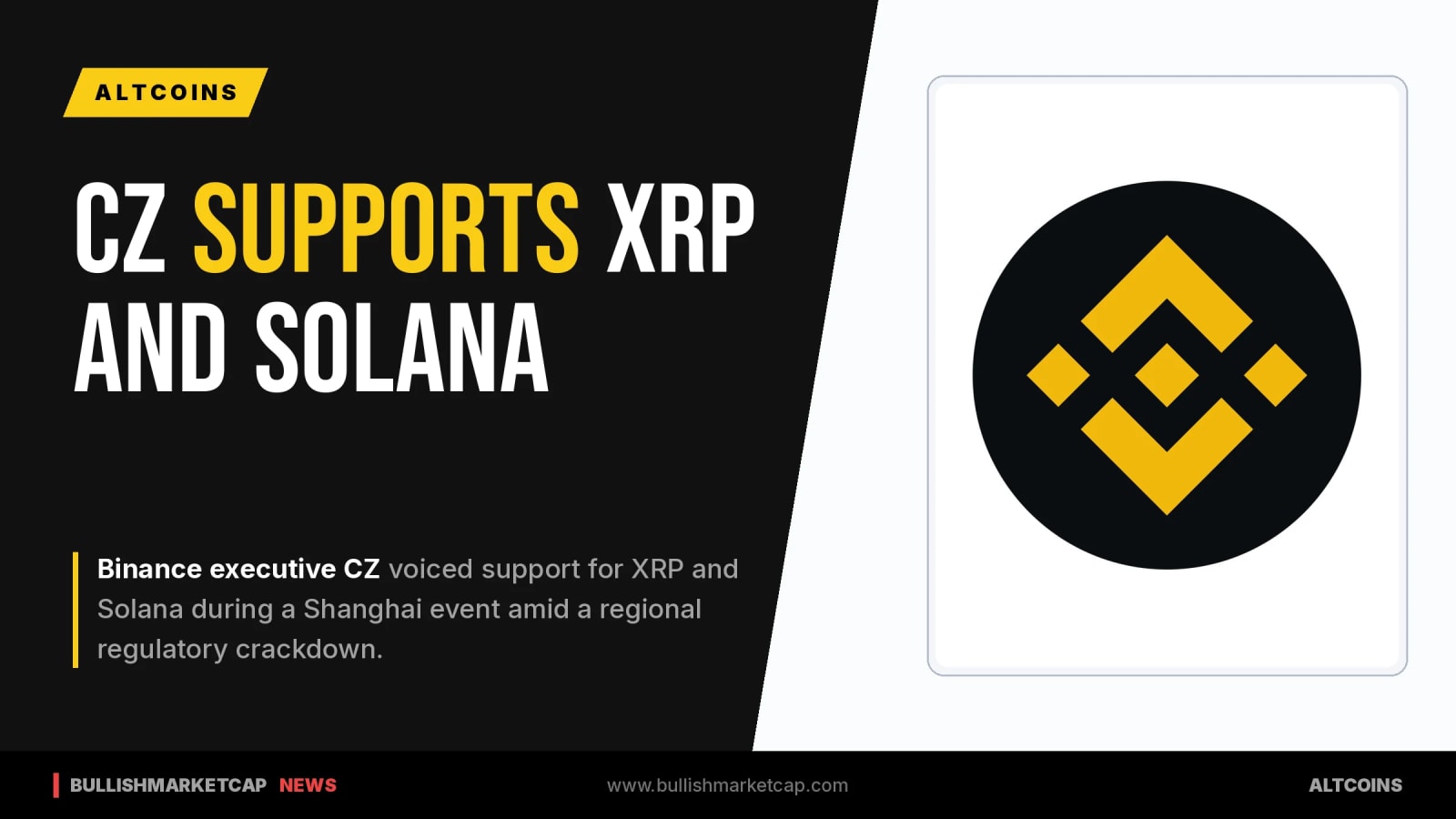 Binance Chief CZ Backs XRP and Solana at Shanghai Event