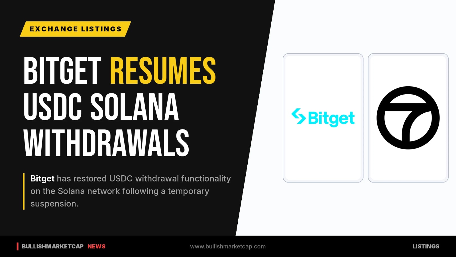 Bitget Resumes USDC Withdrawals on Solana Network