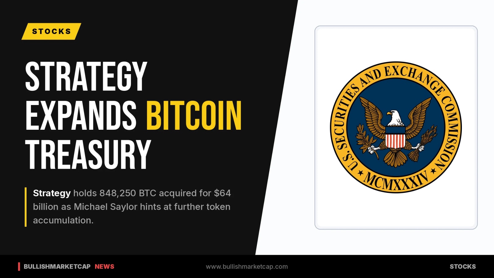 Strategy Holds 848,250 BTC as Saylor Hints at More Buys