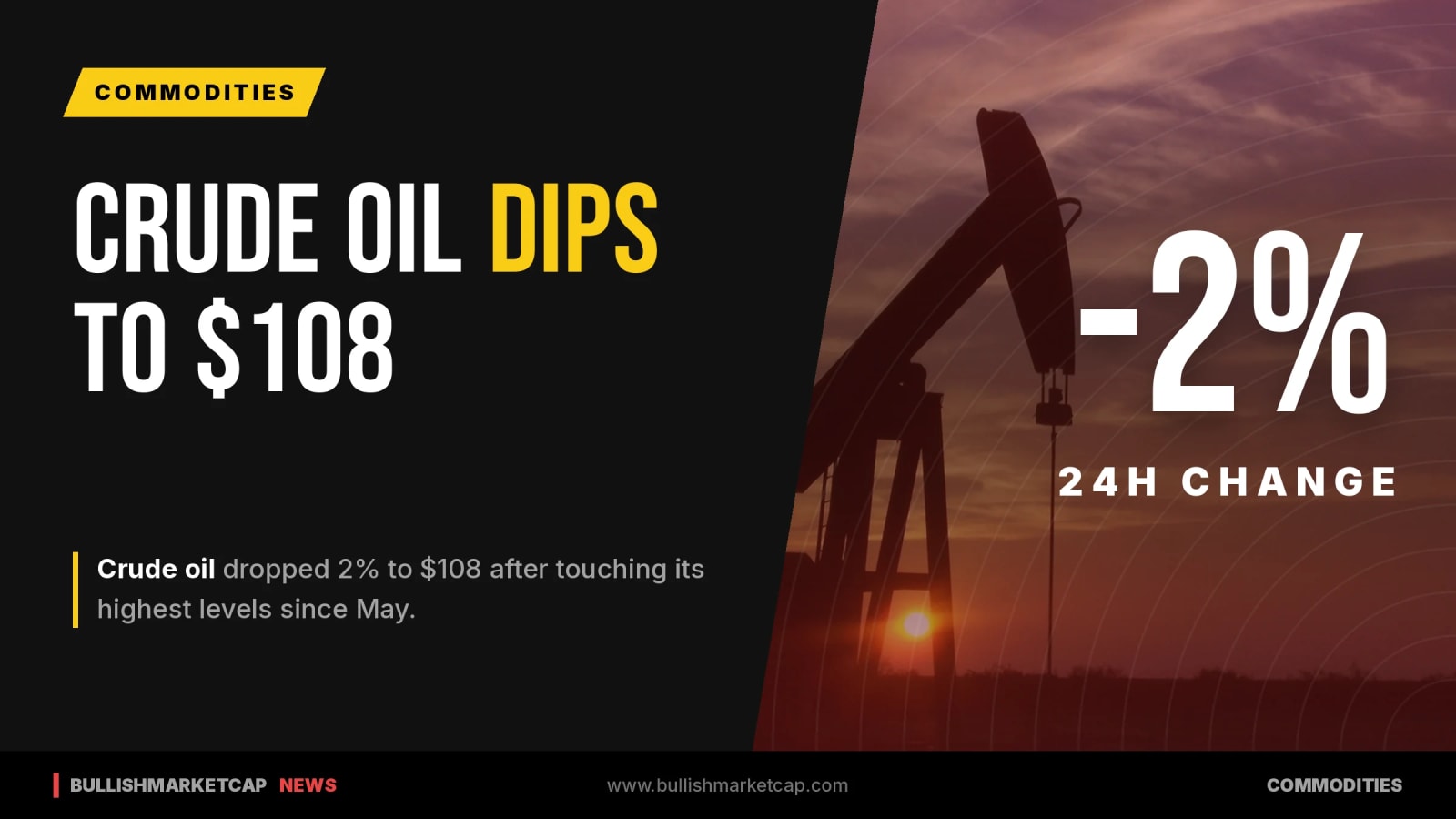 Crude Oil Dips 2% to $108 After Reaching May Highs
