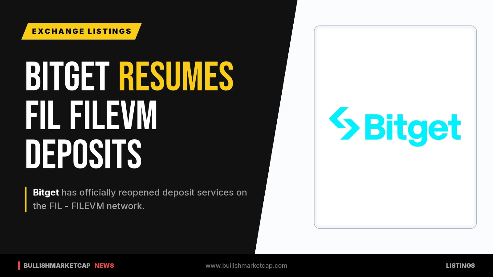 Bitget Resumes Deposit Service on FIL FILEVM Network