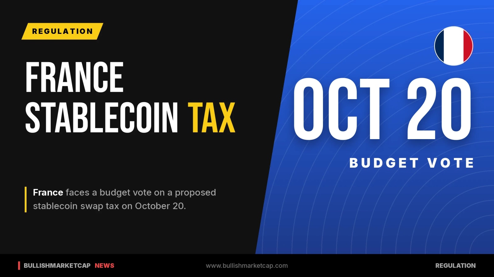 France Stablecoin Swap Tax Faces Oct 20 Budget Vote