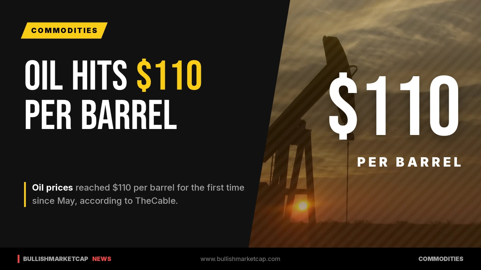 Oil Prices Rise to $110 Per Barrel