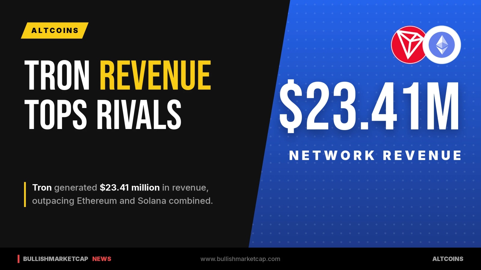 Tron Revenue Tops Ethereum and Solana Combined