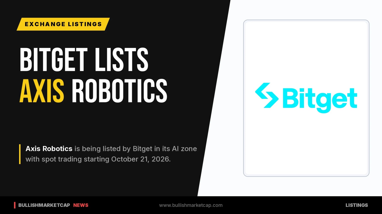 Bitget Lists Axis Robotics in AI Zone