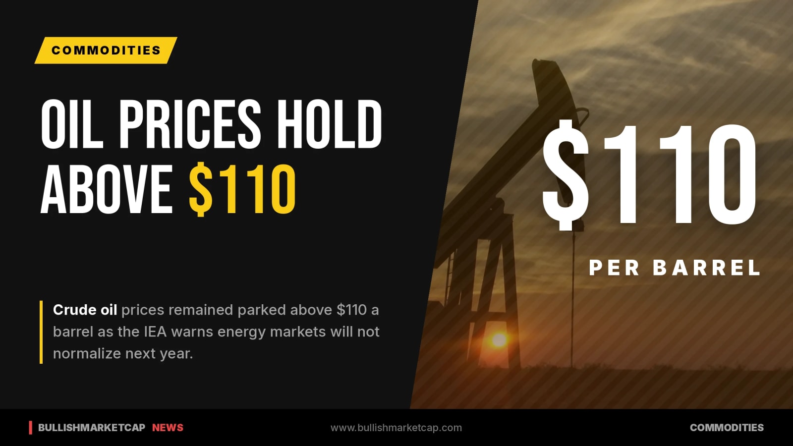 Oil Prices Hold Above $110 As IEA Warns Of Market Strain