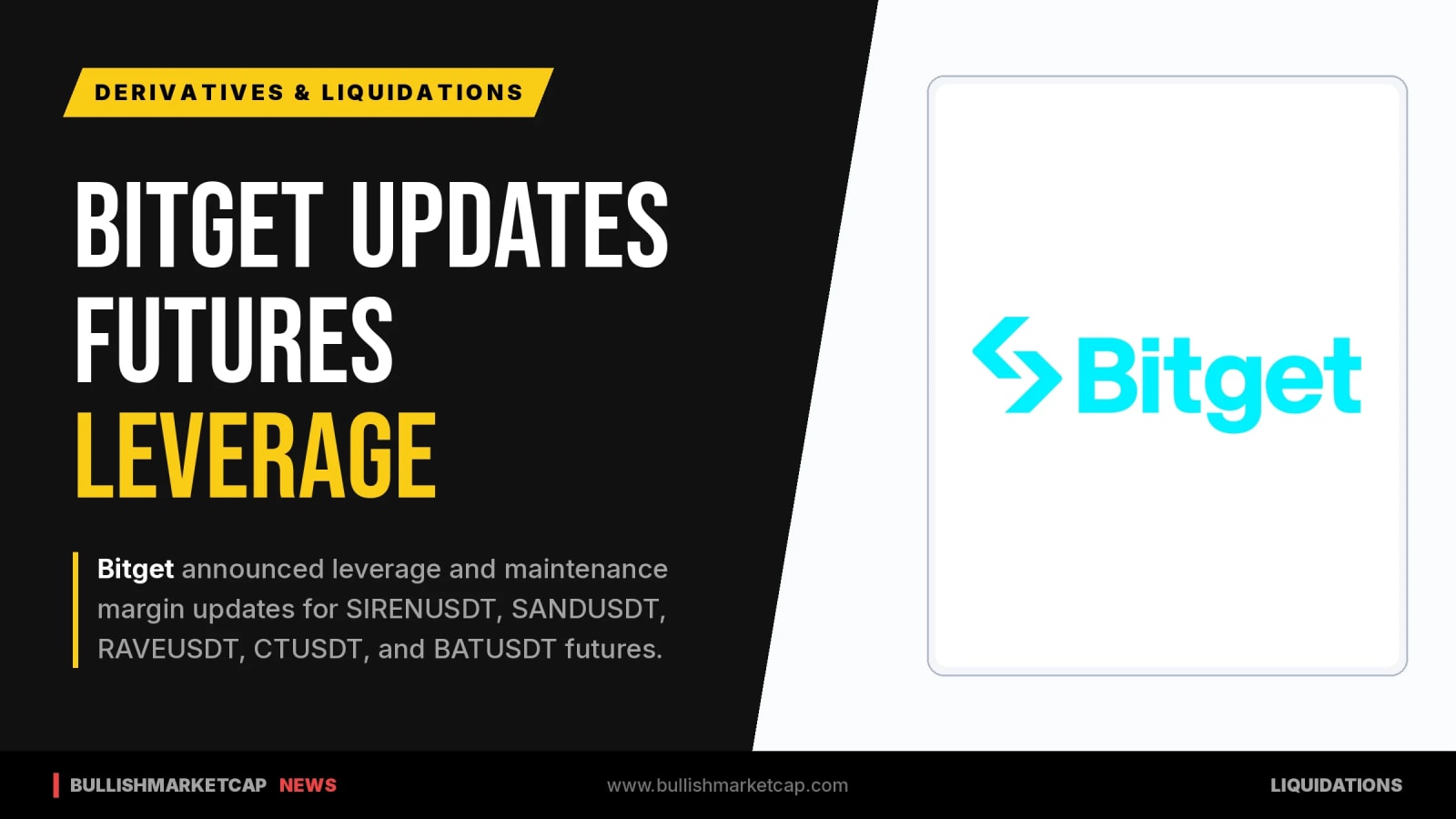 Bitget Adjusts Leverage and Margins for Five Perpetual Pairs