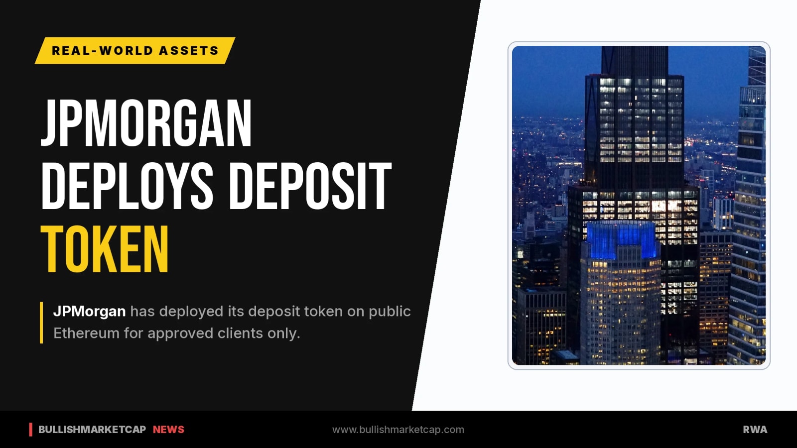 JPMorgan Deploys Deposit Token on Public Ethereum for Clients