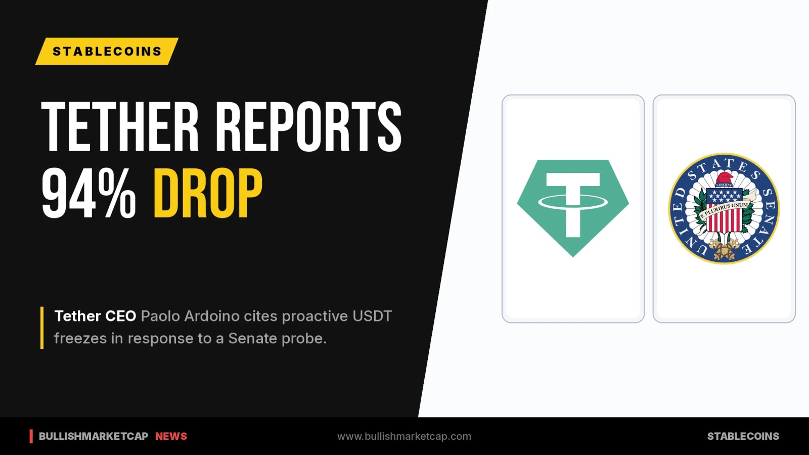 Tether CEO Cites 94% Iran Volume Drop Amid Senate Probe
