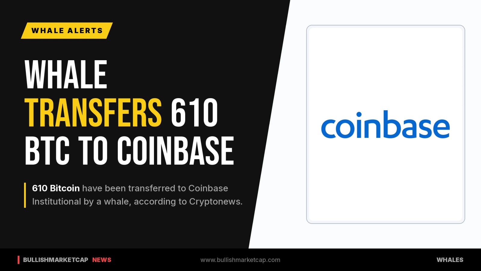 610 Bitcoin Transferred to Coinbase Institutional
