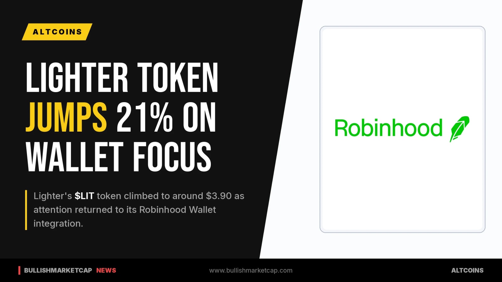 Lighter Token Jumps 21% on Robinhood Wallet Partnership