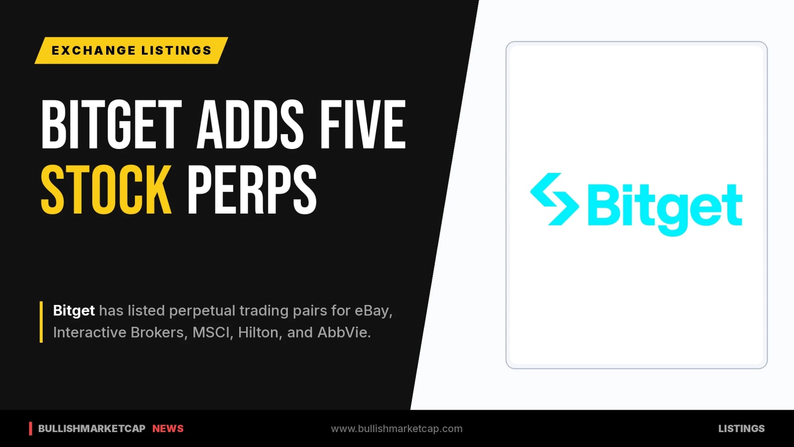 Bitget Lists Five New Stock Perpetual Trading Pairs