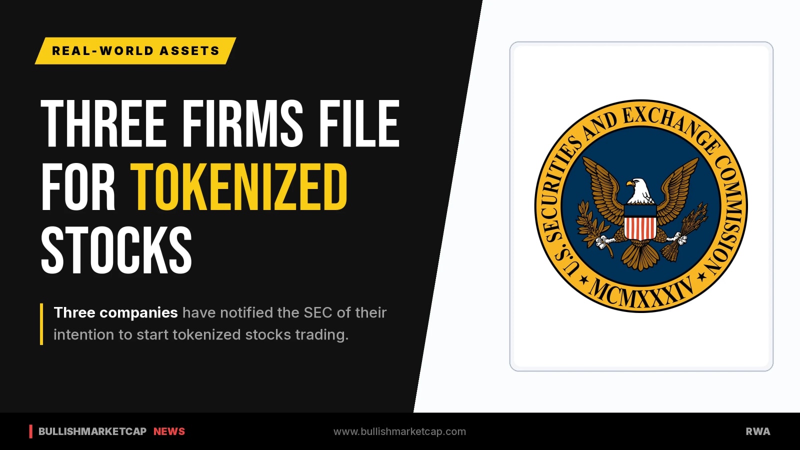 Three Companies Notify SEC of Tokenized Stock Plans