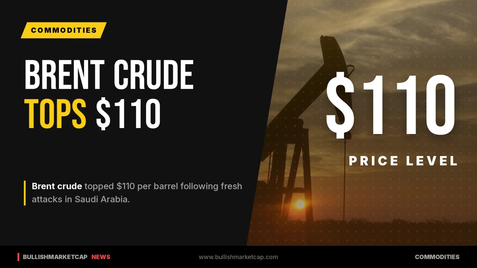 Crude Oil Crosses $110 Amid Infrastructure Attacks