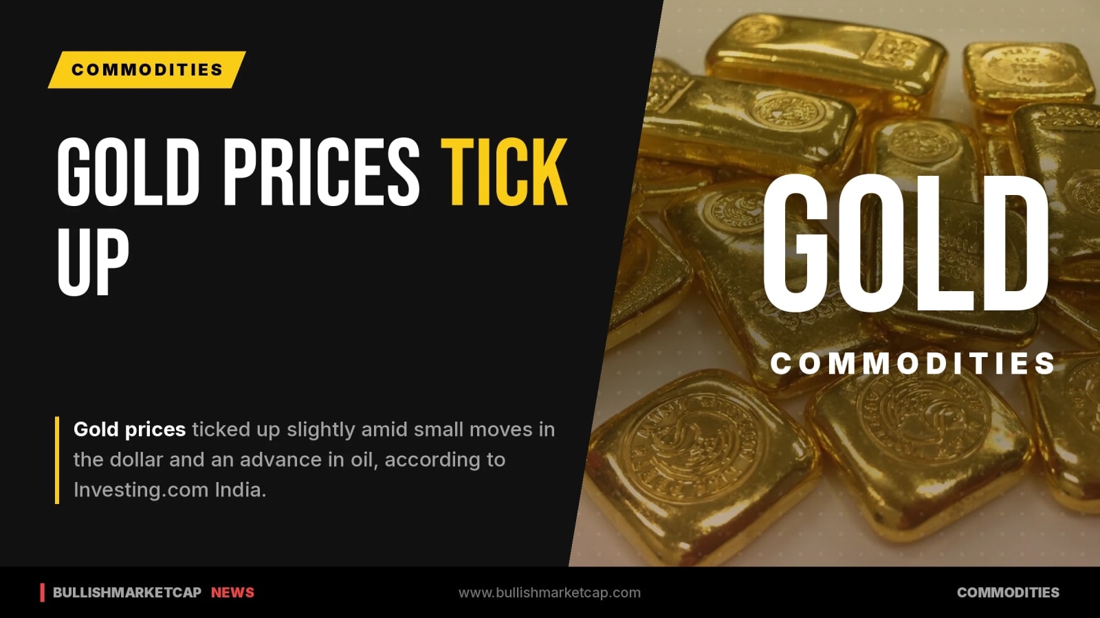 Gold Prices Tick Up Slightly Amid Oil Gains