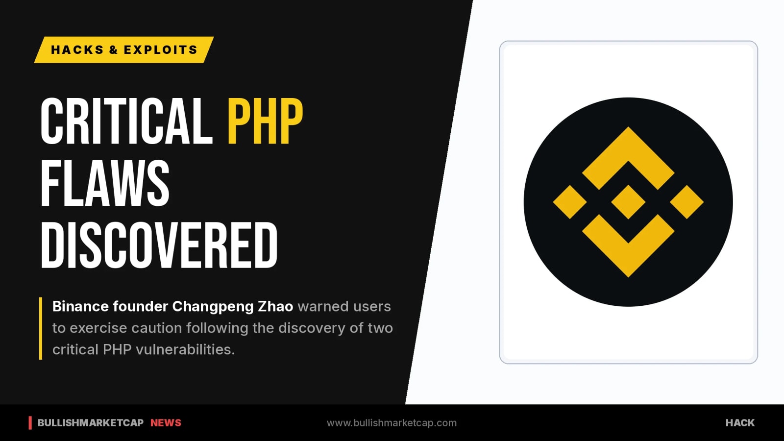 Binance Founder Warns Of Critical PHP Security Flaws