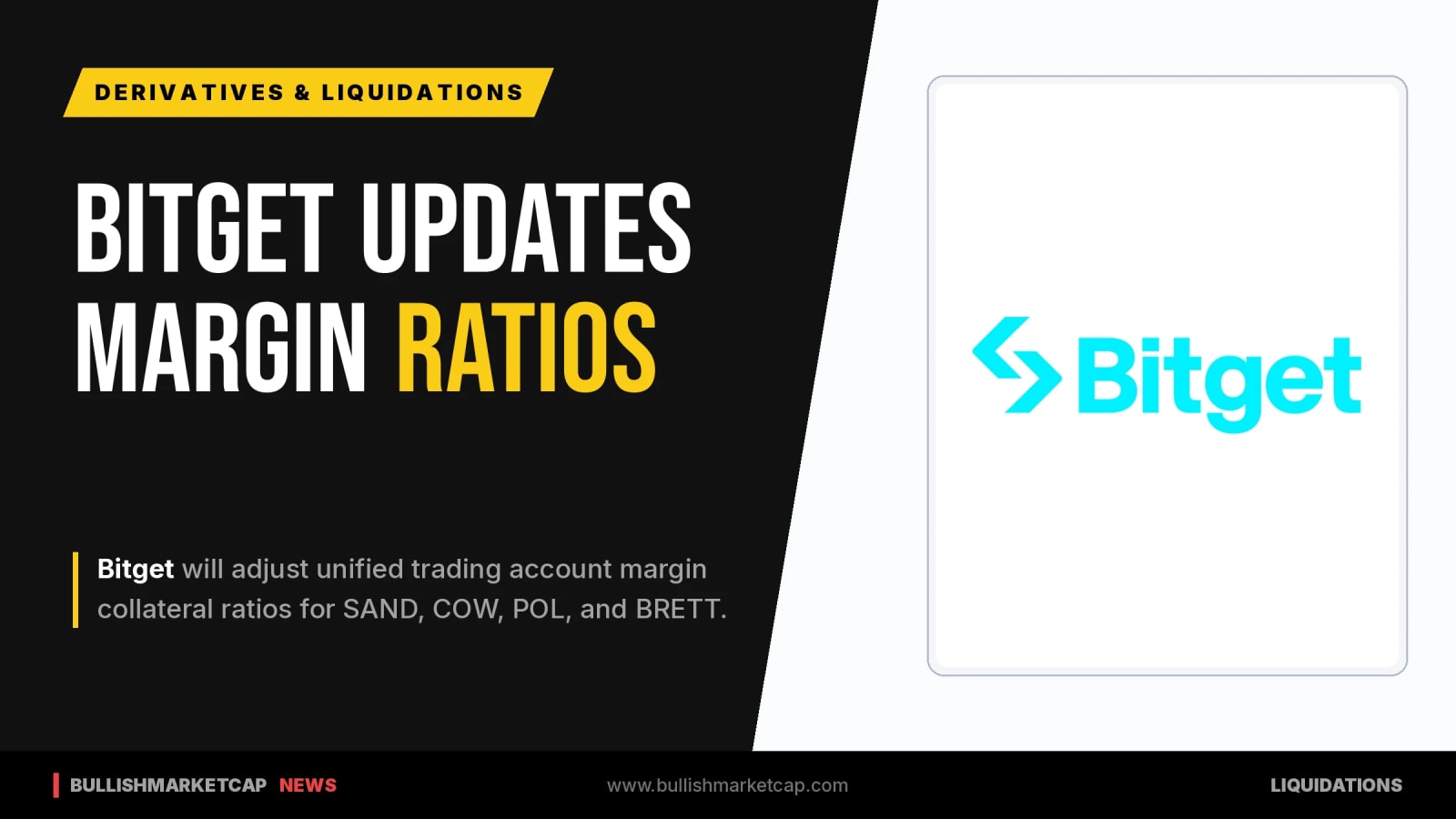 Bitget Adjusts Collateral Ratios for SAND, COW, POL, and BRETT