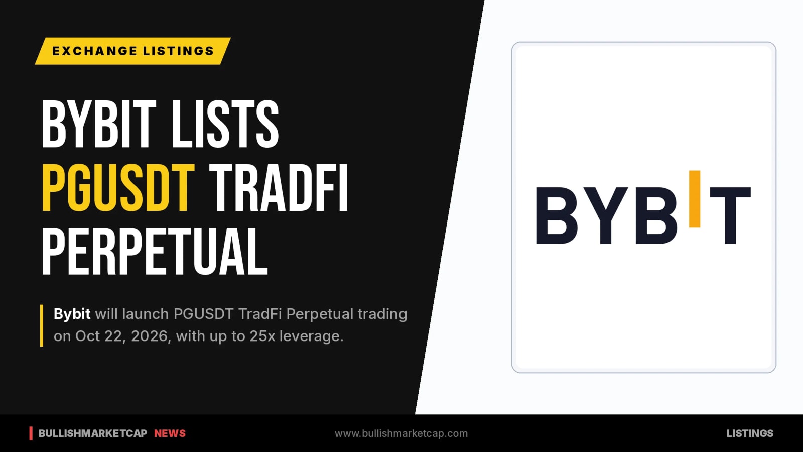 Bybit to List PGUSDT TradFi Perpetual Contract With 25x Leverage