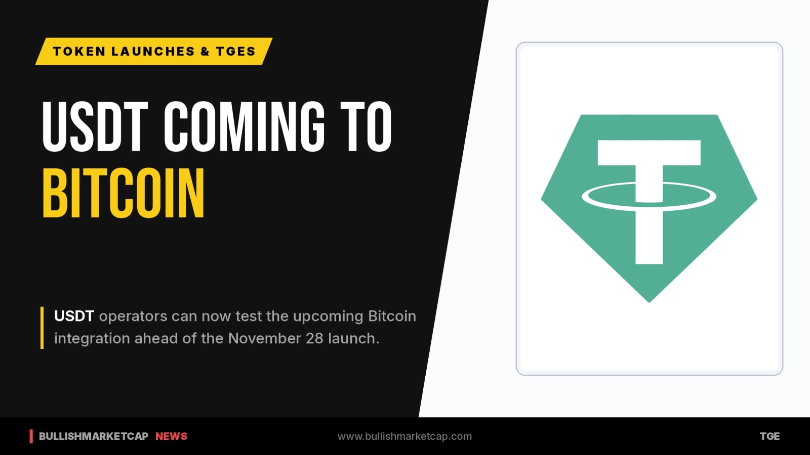 USDT Launch on Bitcoin Set for November 28