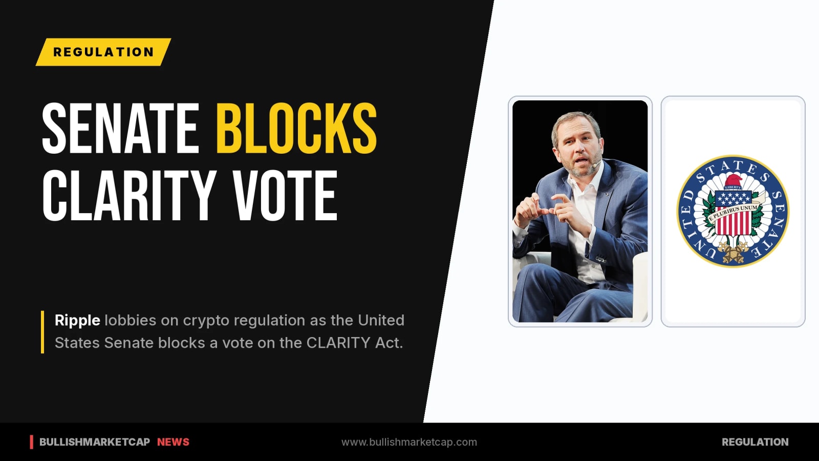Ripple Lobbies on Crypto Regulation as Senate Blocks CLARITY Vote